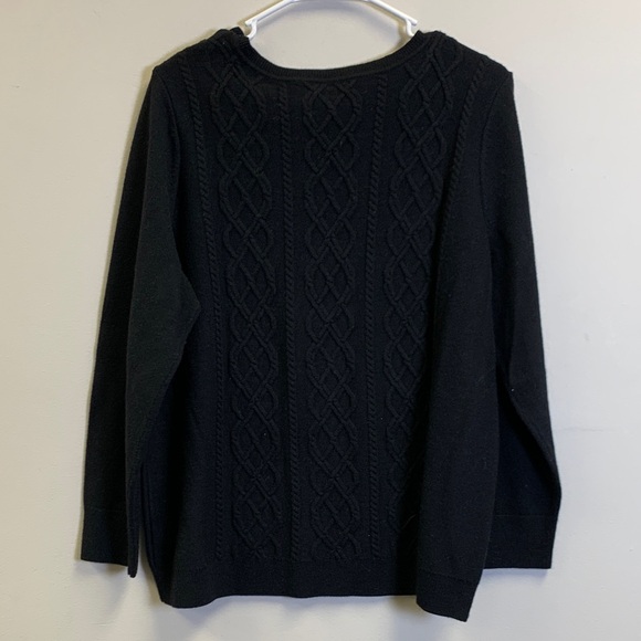 Talbots Black Cable Knit Sweater - Picture 3 of 4
